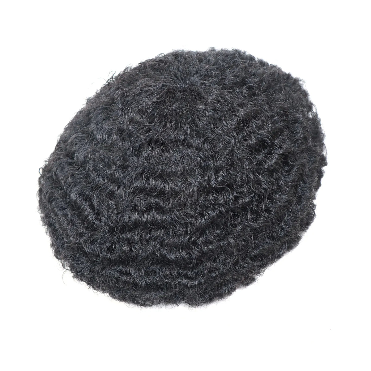 Afro Curly Full Lace Mens Toupee 8mm Wave Human Hair Piece African