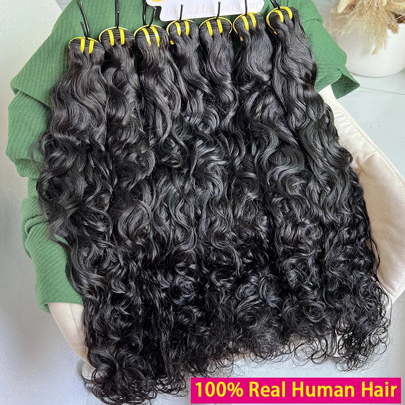 16A Natural Wave Human Hair, 100% Vietnamese Raw Virgin Water Wavy Extensions