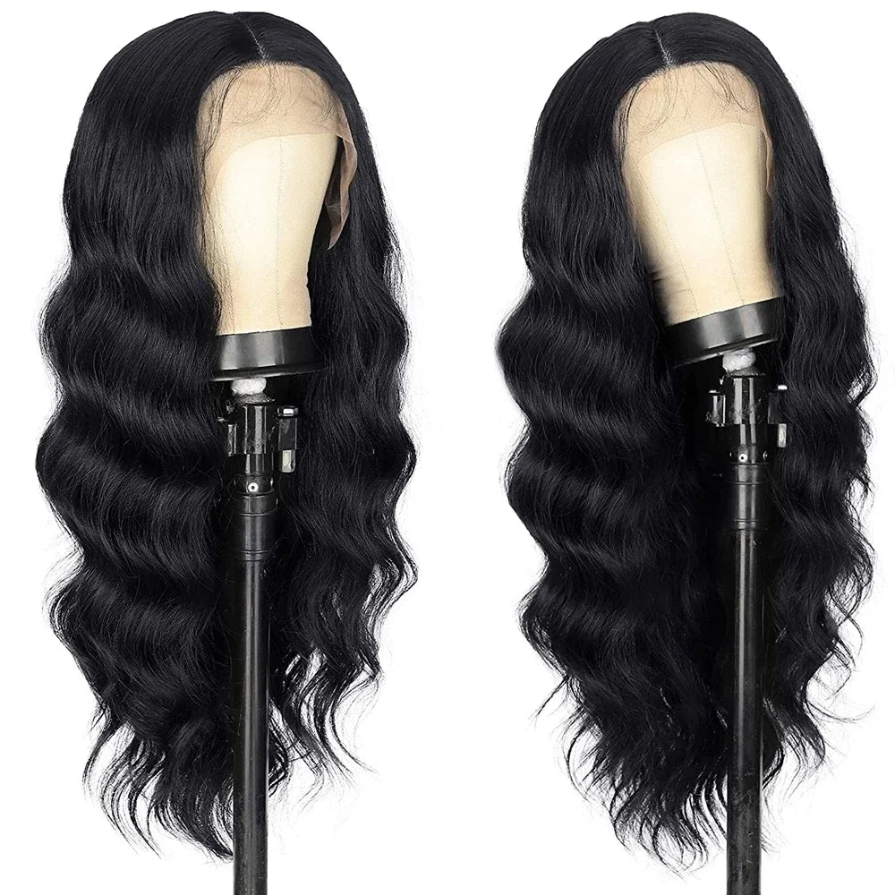 13x6 Highlight Ombre Honey Blonde Body Wave Lace Front Wigs Synthetic HD