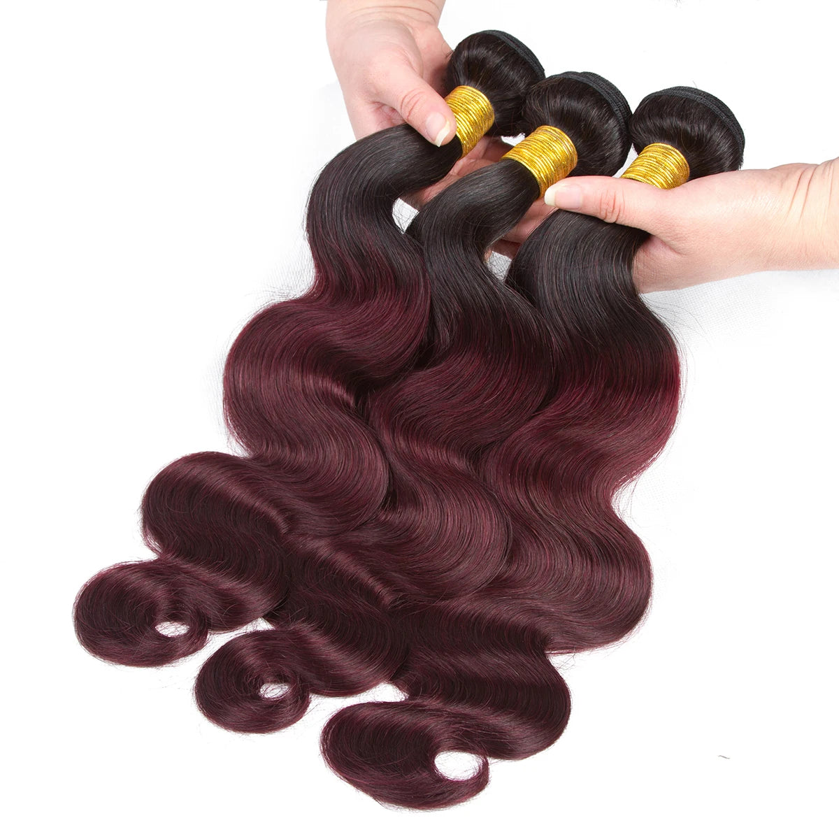 T1B/99J-Body-Wave-Human-Hair-Bundles-Remy-Straight-Hair-Weave-Ombre-Burgundy-Hair-Extensions-Unprocessed