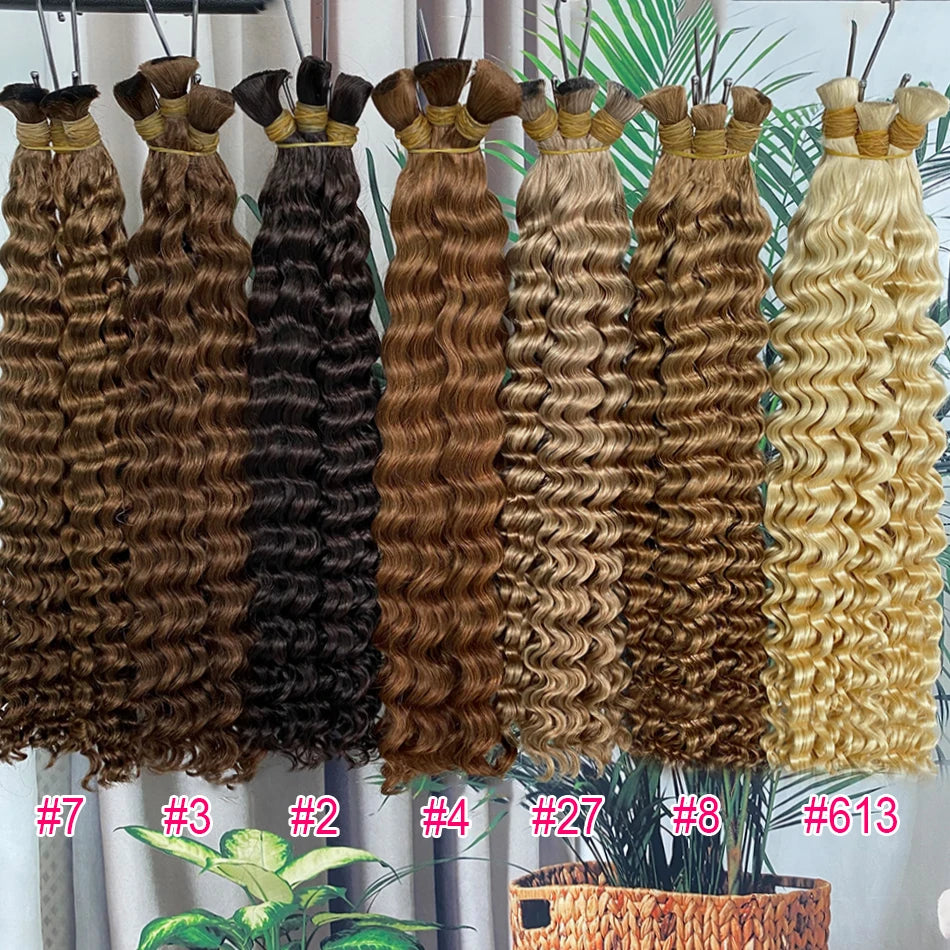Bundles No Weft Boho Braids, 100% Human Hair Extension Braiding Vietnamese 27/613