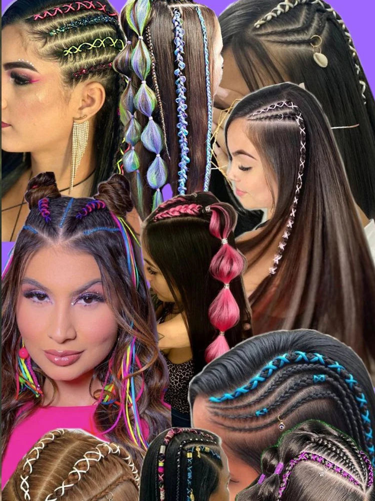 Purple Braiding Hair Pre Stretched Synthetic Kanekalon Crochet Jumbo Braids Extensions Accessories