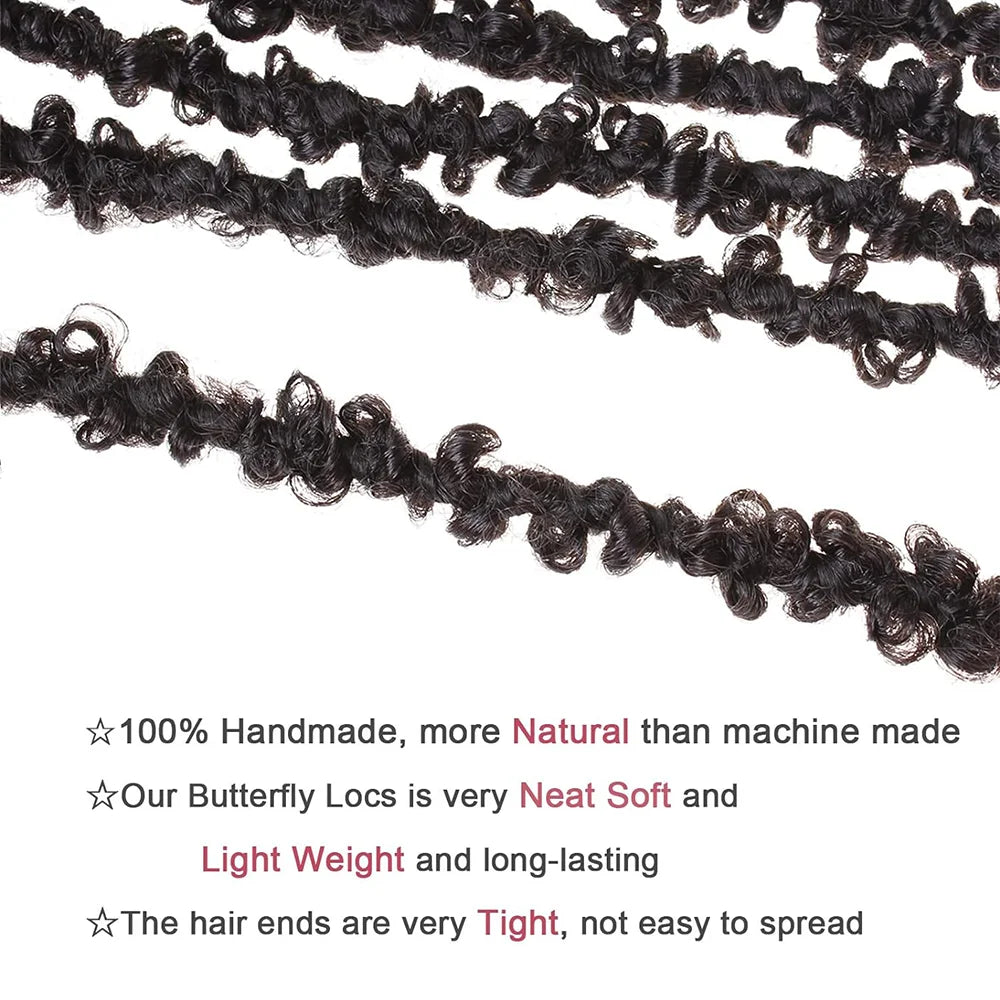 Pre-twisted Butterfly Locs Crochet Hair Short Bob Distressed Braids 1/6/8 Packs Synthetic