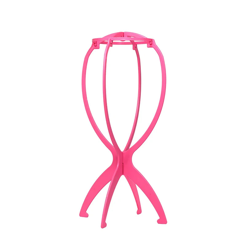 Plastic Wig Stand Portable Head Black Pink Hang Holder Durable Hair Display