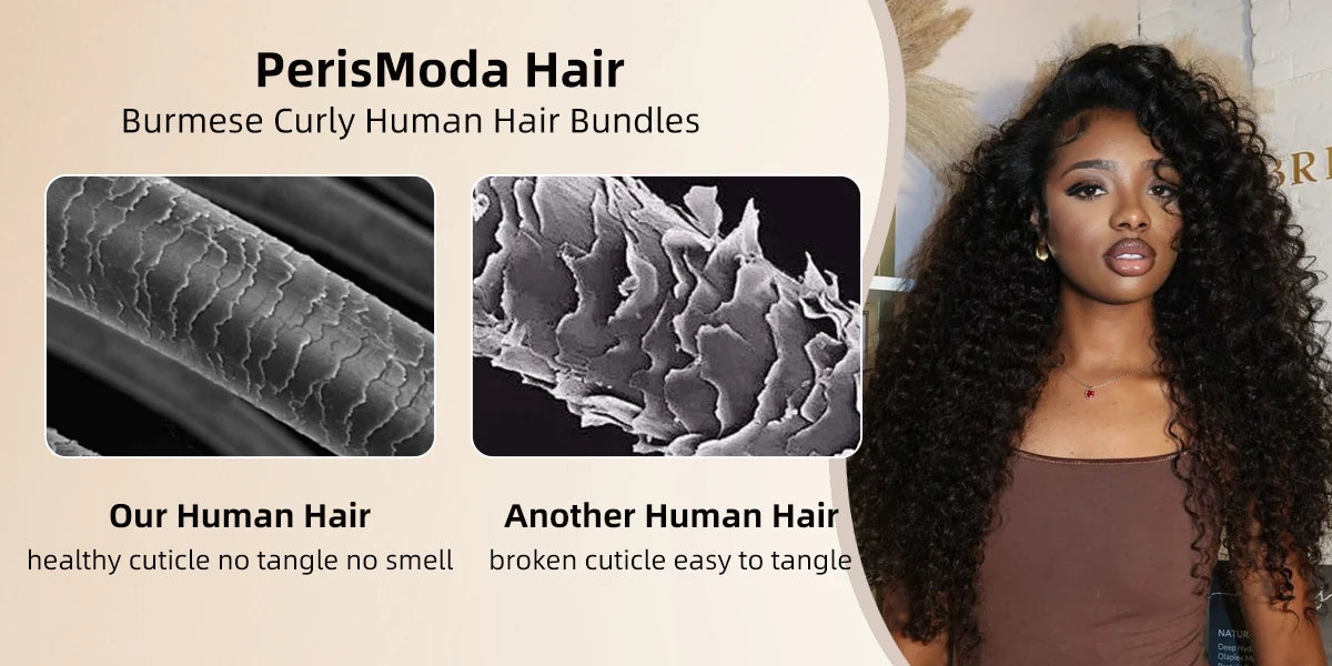 Burmese Curly Bundles, 100% Human Hair Virgin Weave Extensions Ends 1/3/ Natural