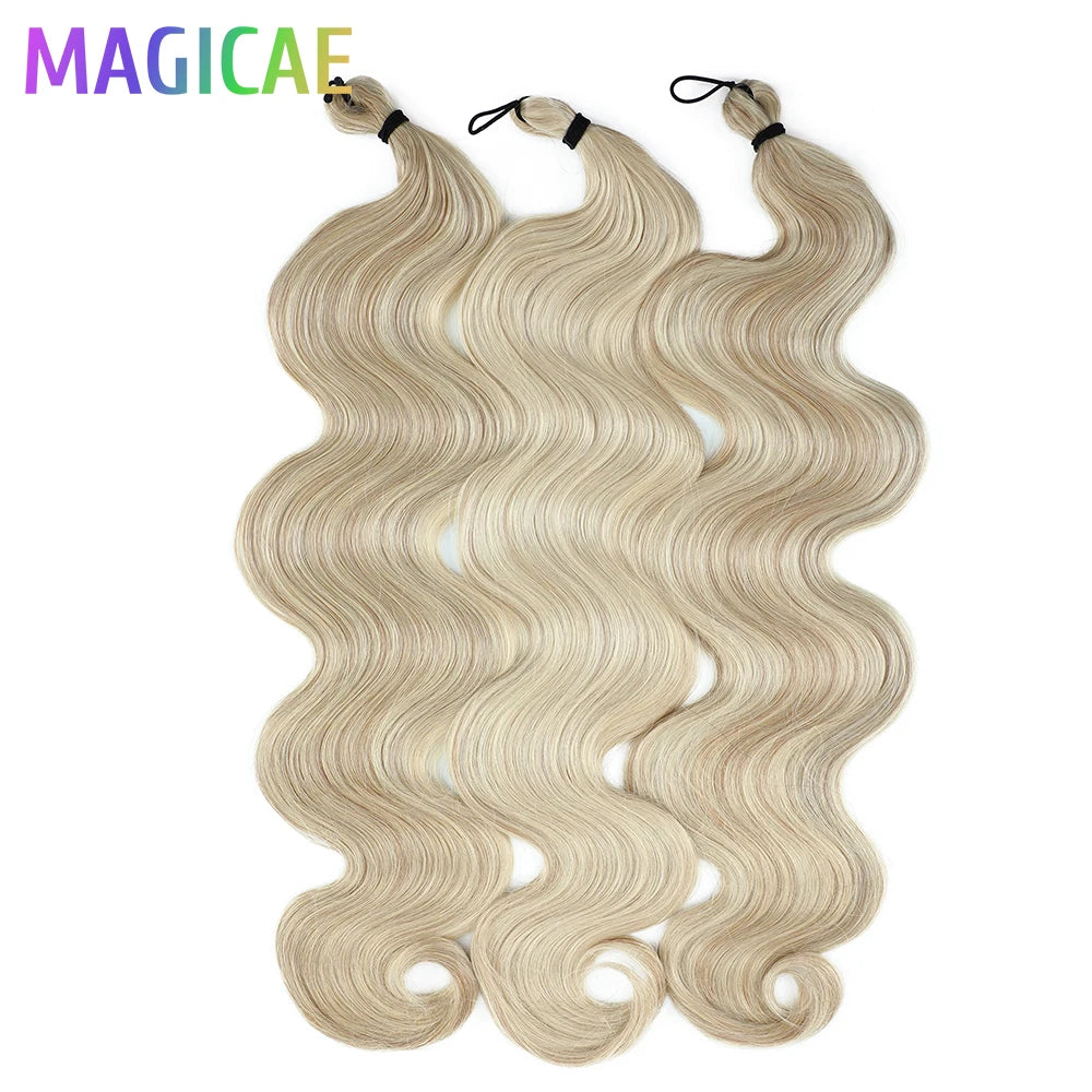 300G 26Inch Ombre Grey Crochet Braids Body Wave Light Brown Highlight Sp4/27/613