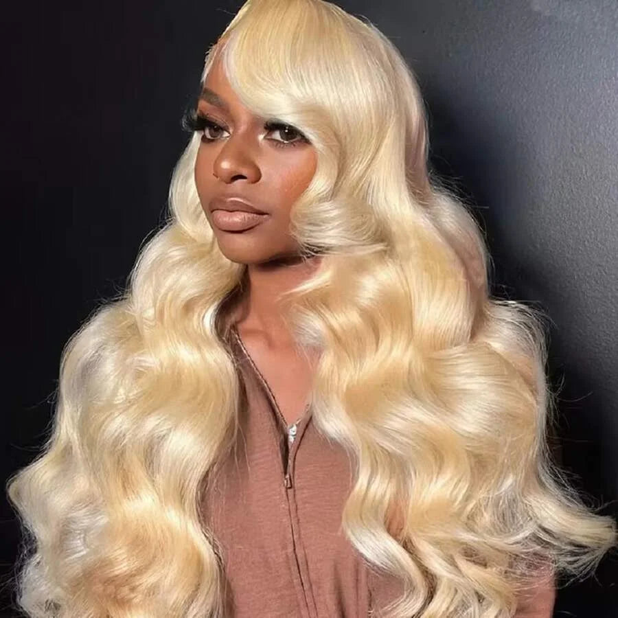 Blonde 613 Body Wave Human Hair 13x6 Lace Front Wig, 250% Density, Baby Hair, Natural Hairline