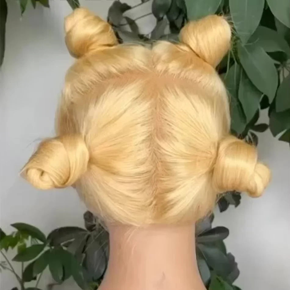 613 Blonde Straight Full Lace Human Hair Wig, Transparent Lace Frontal