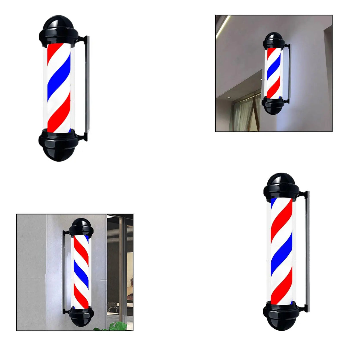 20W Barber Pole Light Traditional Hair Salon Open Sign Classic Hairdressing Rainproof