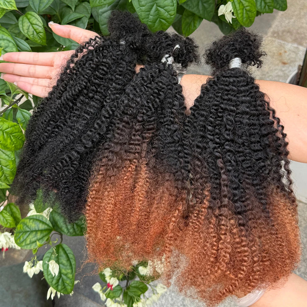 Afro Kinky Bulk Human Hair 30g/pack 16inches, 100% Micro Twist Curly Extensions