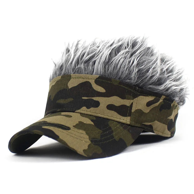 Synthetic Spiked Hair Wig Golf Baseball Cap Fake Short Sports Hat Outdoor