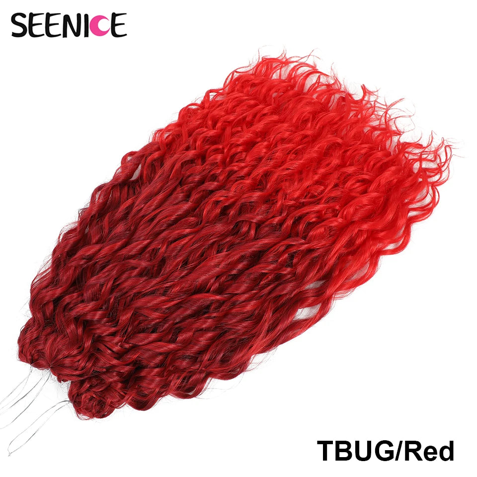 Synthetic Hair Deep Wave Twist Crochet Braid Afro Curl Ombre Blonde Pink
