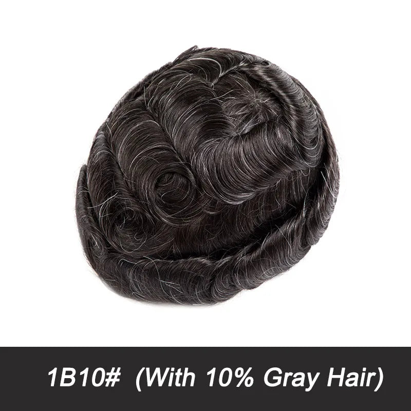 Swiss Lace Toupee Ultra Delicate AIR-Lace Male Hair Prosthesis Breathable 90 Density Hair Toupee Men Full Lace Men's Wig