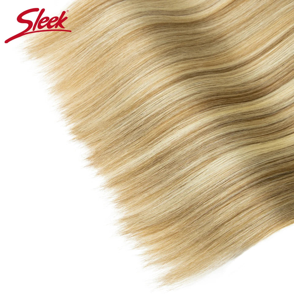 Sleek Peruvian Straight Human Hair Double Drawn Natural Weave Bundles Brown Remy