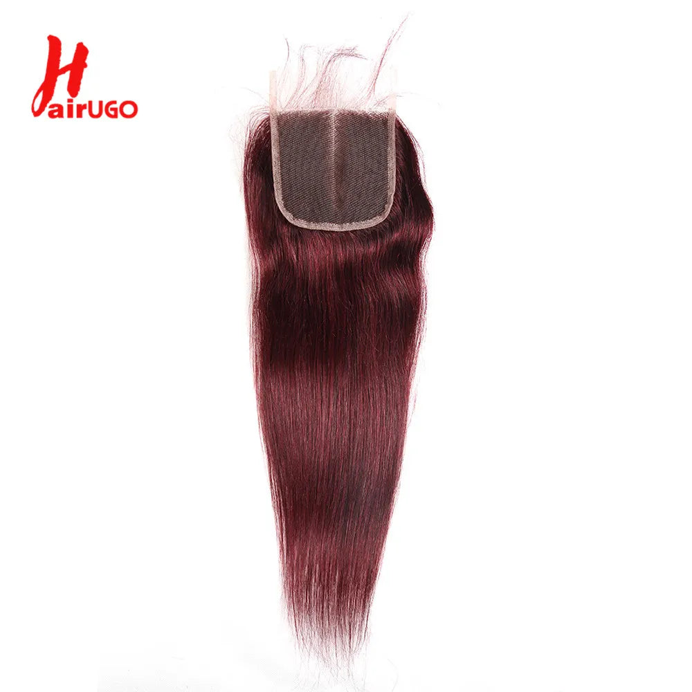 Brazilian 99J 4x4 Straight Hair Closure 4*4 Lace 10''-20'', 100% Human Baby