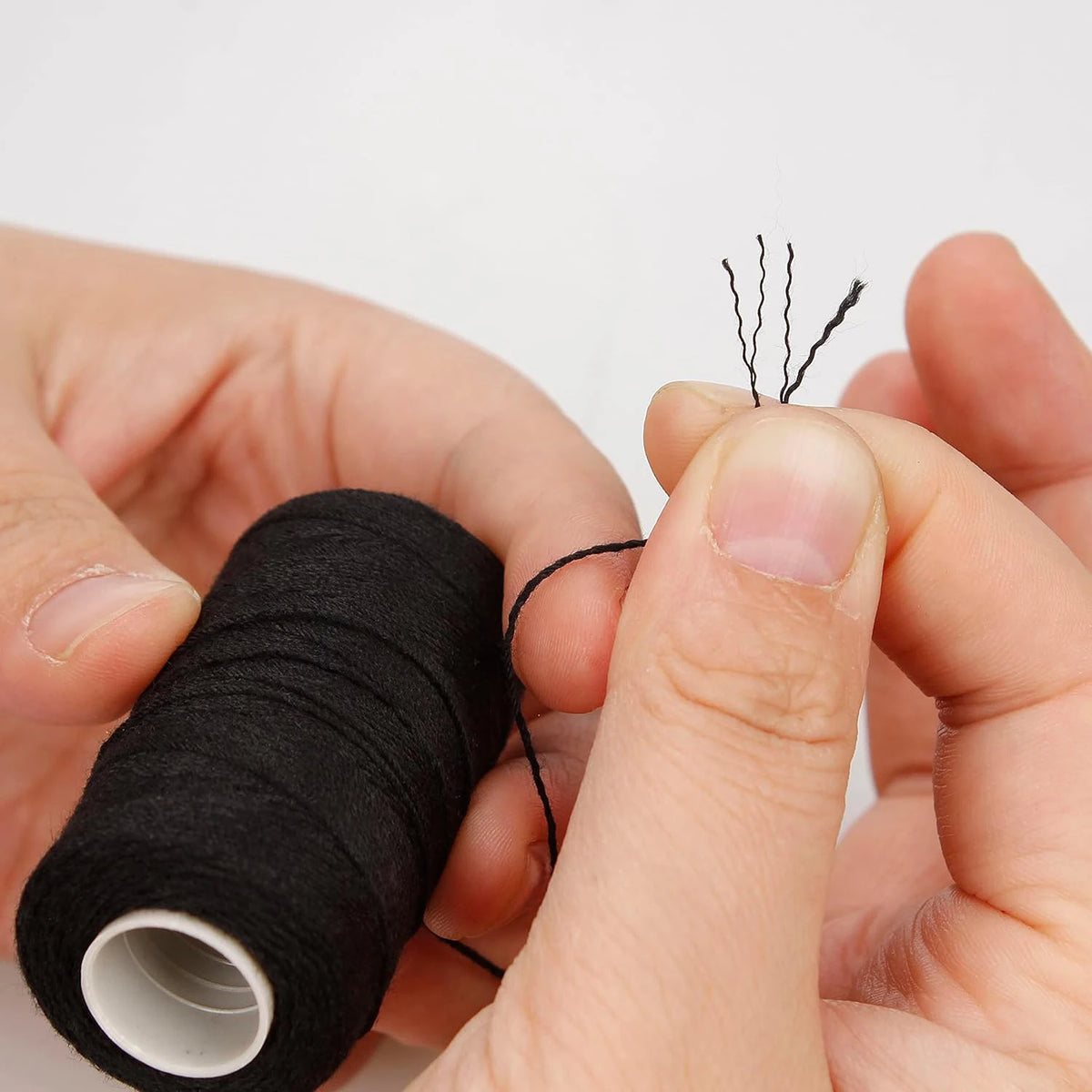 Black Brown Beige Needle Thread Hair Extensions Weave Sewing Threads C Shape
