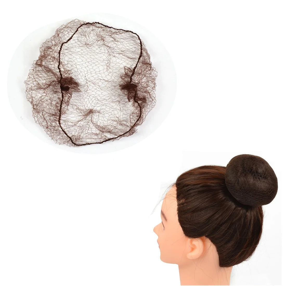 Invisible Elastic Edge Hair Bun Net for Ballet and Daily Use, 20 Inch, 10-Pack