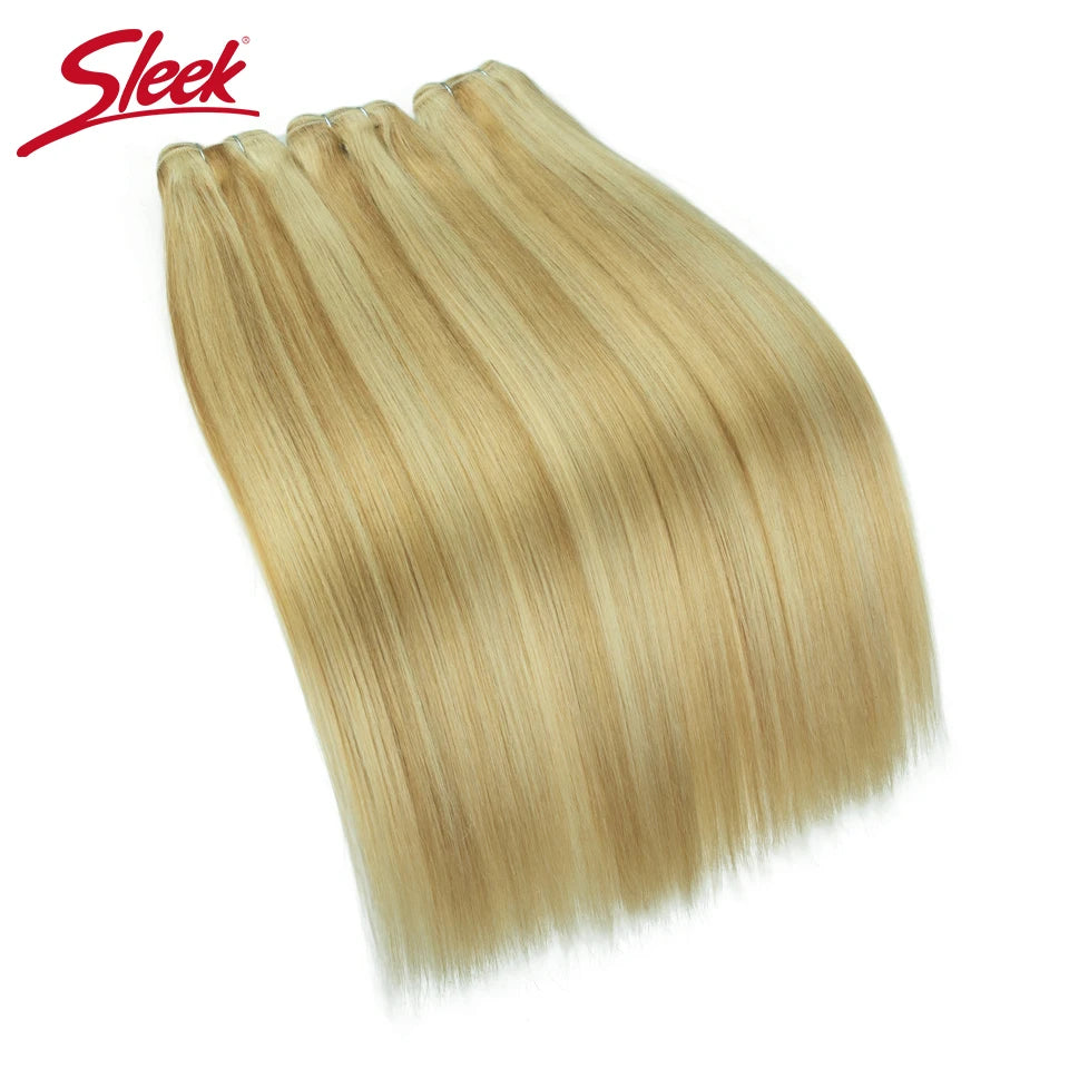 Sleek Peruvian Straight Human Hair Double Drawn Natural Weave Bundles Brown Remy