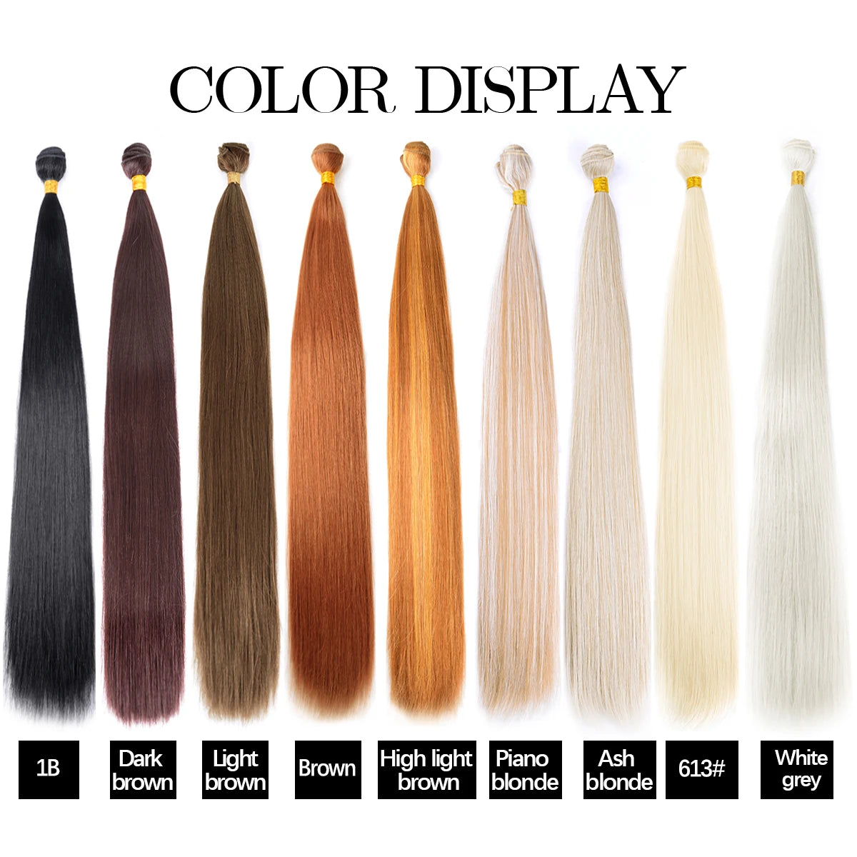 Straight Hair Extensions Ombre Bundles Heat Resistant Fiber Weaving Synthetic