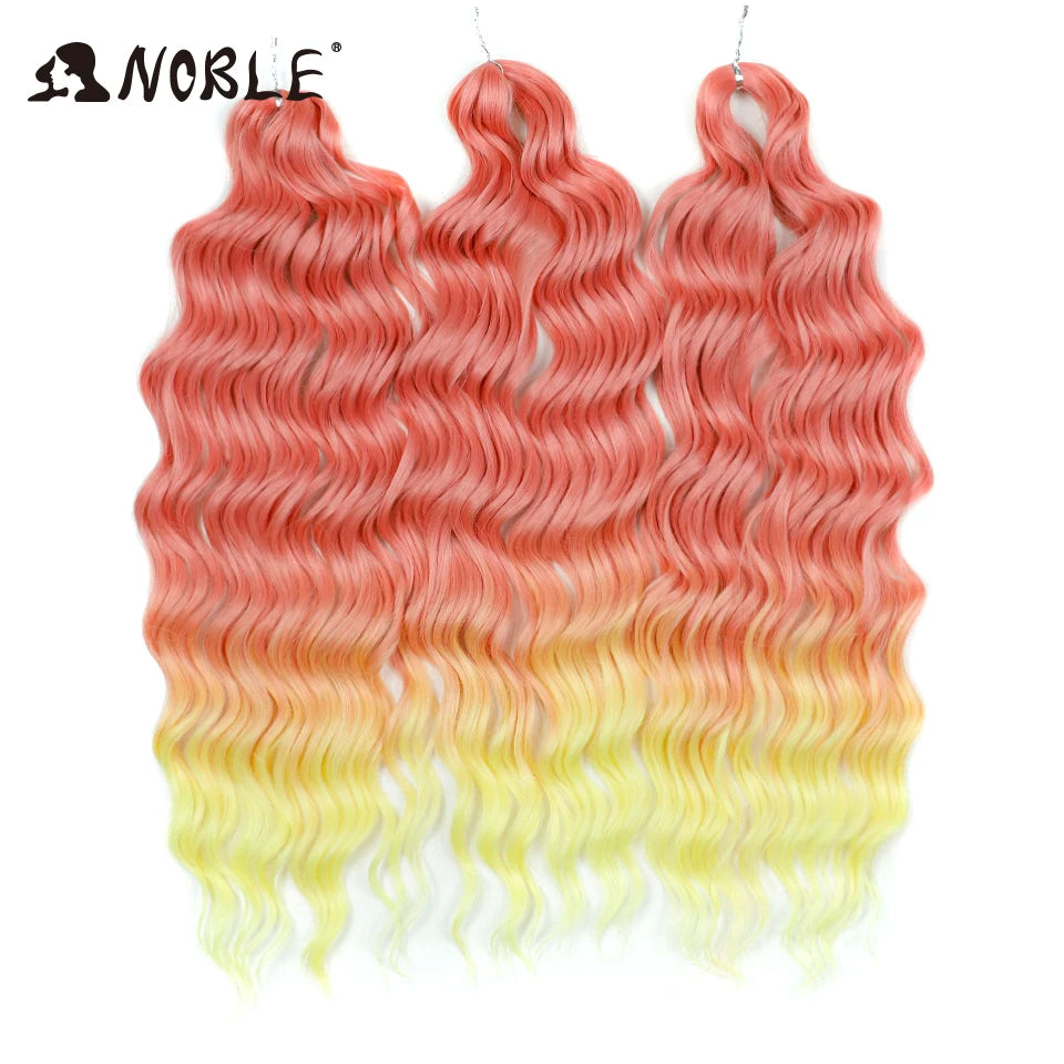Synthetic Loose Deep Wave 24" Braiding Hair Extensions Water Braid Ombre Blonde