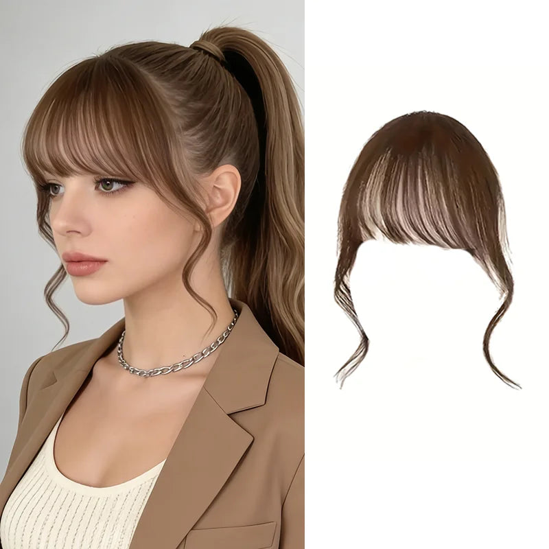 Japan-Style Manga Synthetic Bangs | Dragon Whiskers & Double Temples BB Clip, Natural Looking, Lightweight Breathable Daily Wear