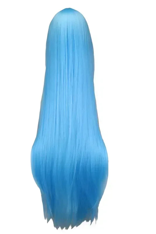 Long Straight Cosplay Wig Black Purple Red Pink Blue Dark Brown Cm