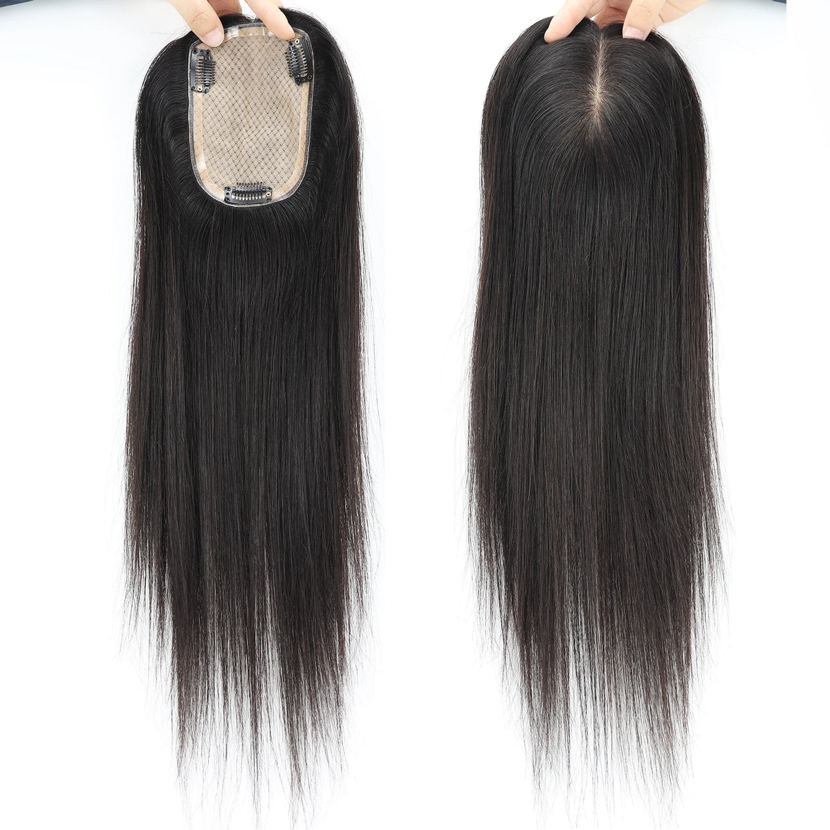 Full Hand Tied Topper Bangs Real Remy Human Hair 12x14cm Silk Top
