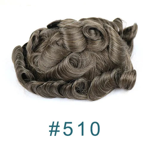 100% Human Hair Ombre Honey Brown Men's Wig Capillary Prosthesis System Natural