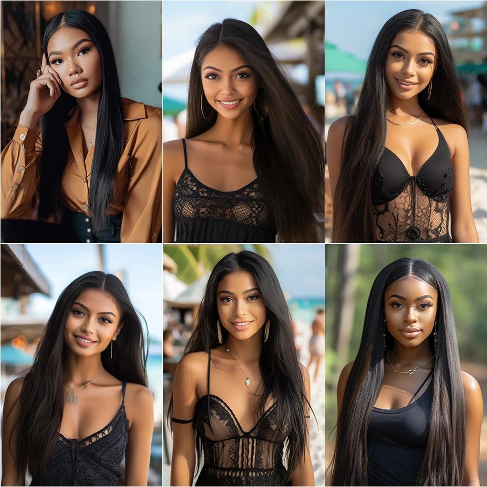 26Inch Human Hair Bundles 10A Brazilian Raw Weave Straight Extensions