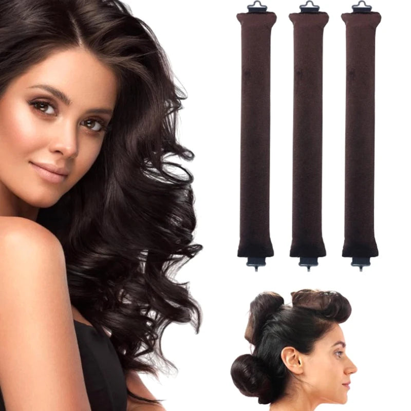Heatless Hair Curler Curling Rod Headband No Heat Rollers Satin Lazy Curls