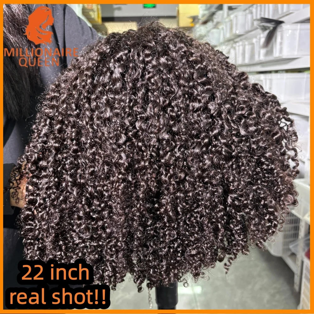 Half Wigs Beginner Friendly Burmese Pixie Curly, 300% Clip Ins Flip Over
