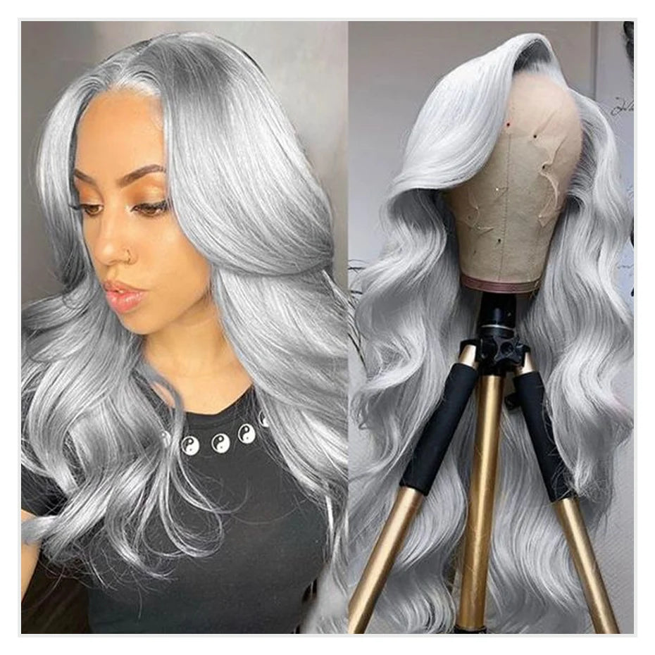 Grey Lace Fronts Wigs Human Hair 613 HD Frontal, 13x6 Vietnamese Raw