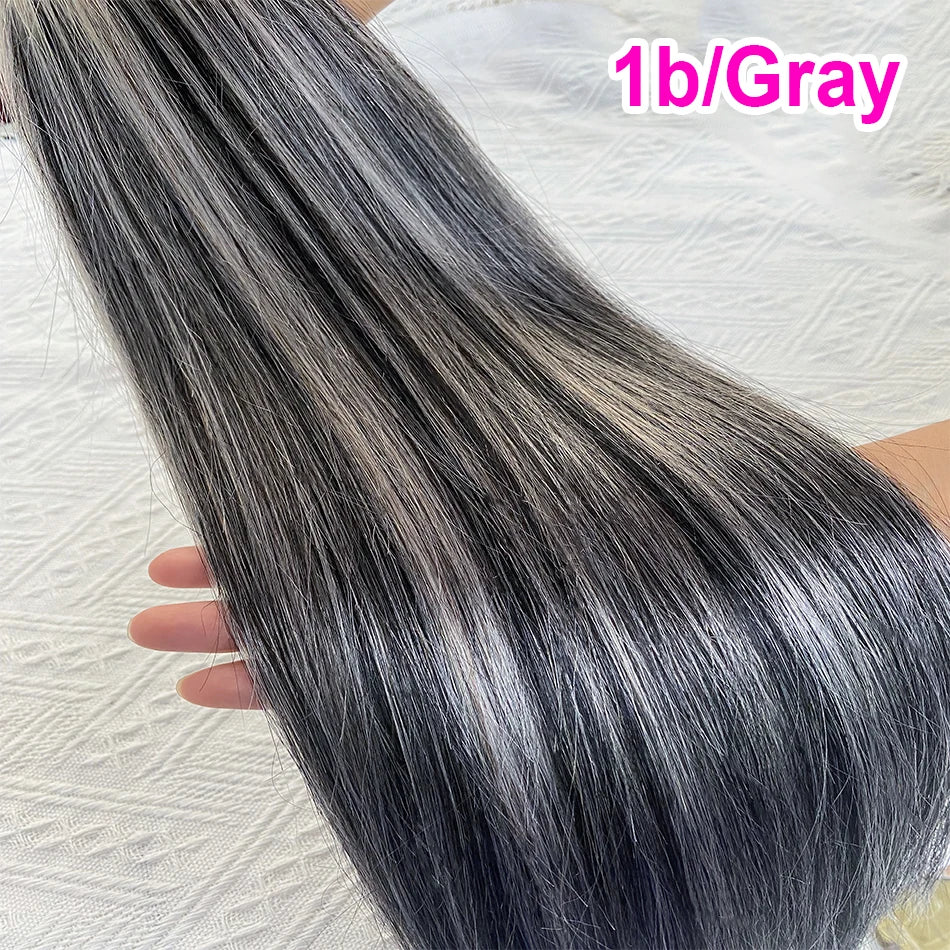Human Hair Flat Tip Extension Remy Hair18-30inch Real Silky Straight Black Brown