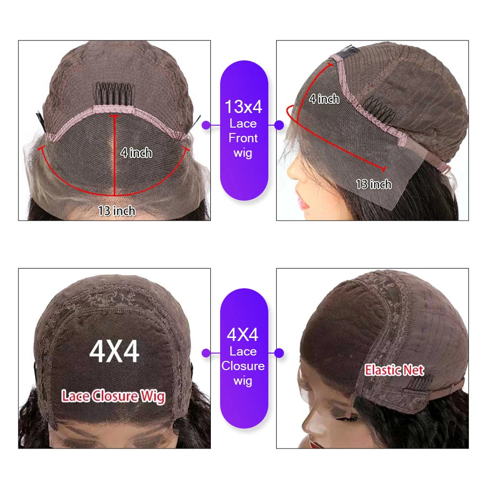 Afro Kinky Curly Wig With 4c Kinky Edges 250 Density 13x4 Lace Front Human Hair Wig Short Curly Human Hair Wigs Pre-Plucked