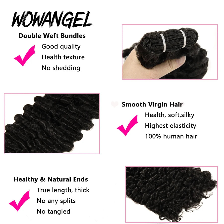 Burmese Curly Bundles Human Hair 10A Brazilian Virgin Extensions Single