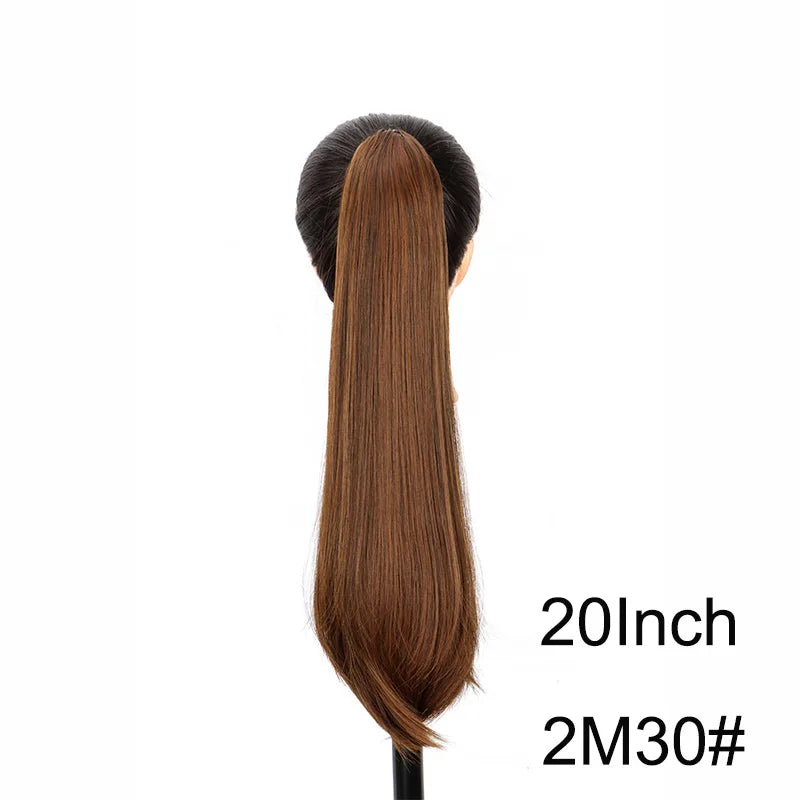 16Inch/20Inch Synthetic Wig Female Slightly Curver Ponytail Hair Extension Claw Clip in Ponytail Hairpice