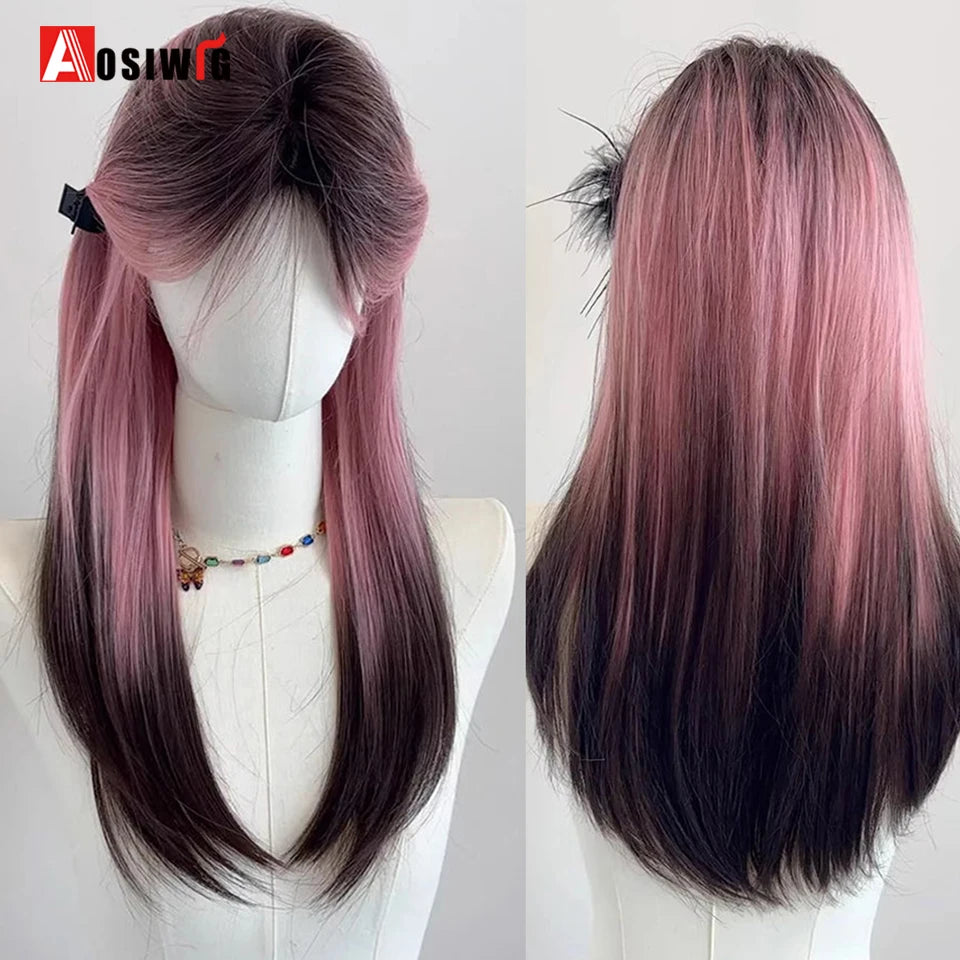 Blonde Twin Ponytail Princess Cut Natural Short Hair Synthetic Wigs Bangs Heat