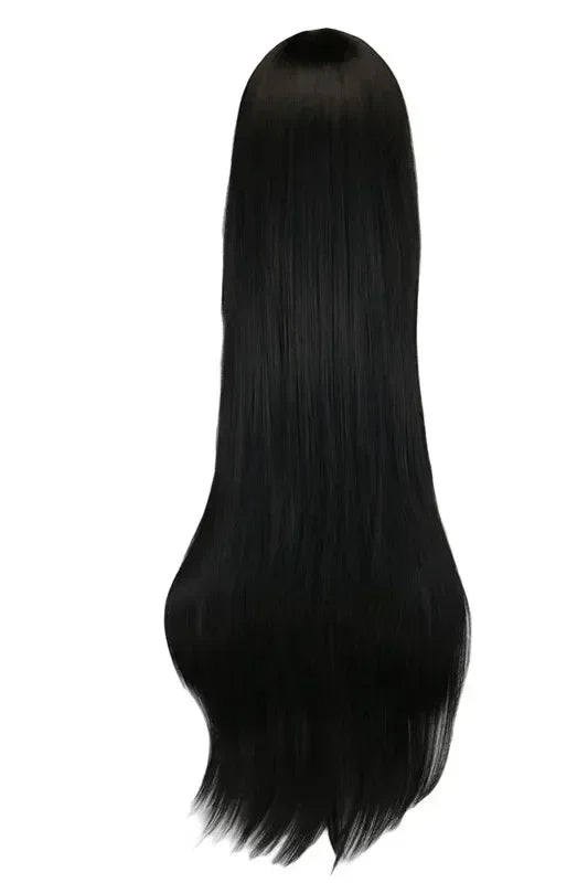 Long Straight Cosplay Wig Black Purple Red Pink Blue Dark Brown Cm