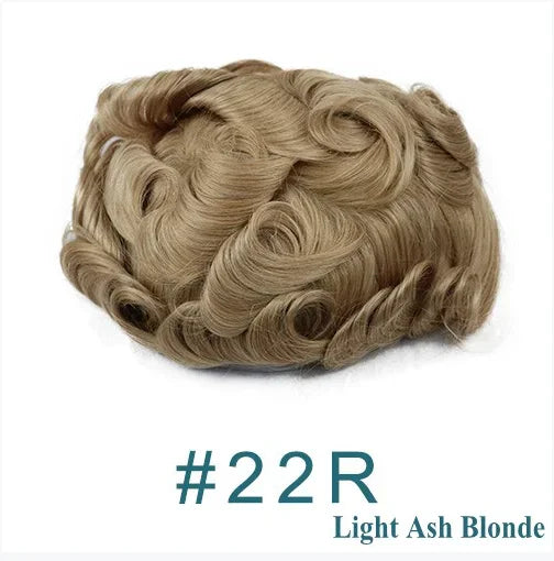 Swiss Lace PU Toupee Black Europe Human Hair Wig 1B40 Replacement System