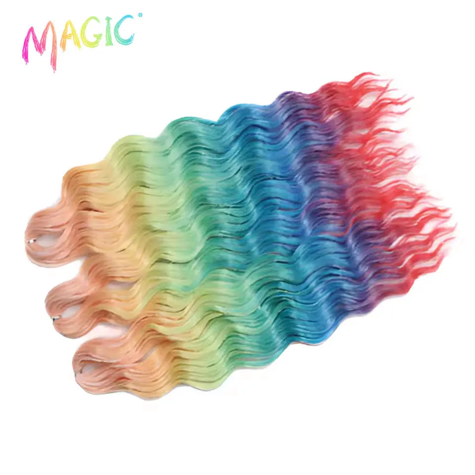 Water Wave Braiding Hair Extensions Ombre Blonde Deep Afro Curl Twist Crochet