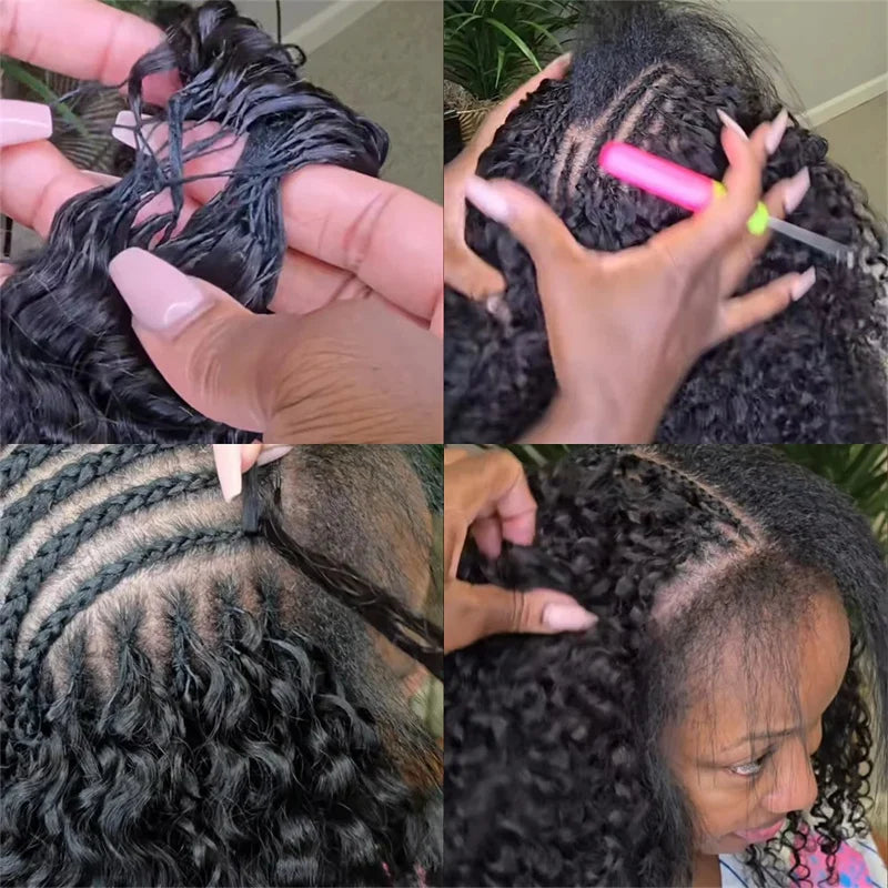 Small Spirals Curly Crochet Human Hair Extensions Deep Pixie Curls Pre Separated