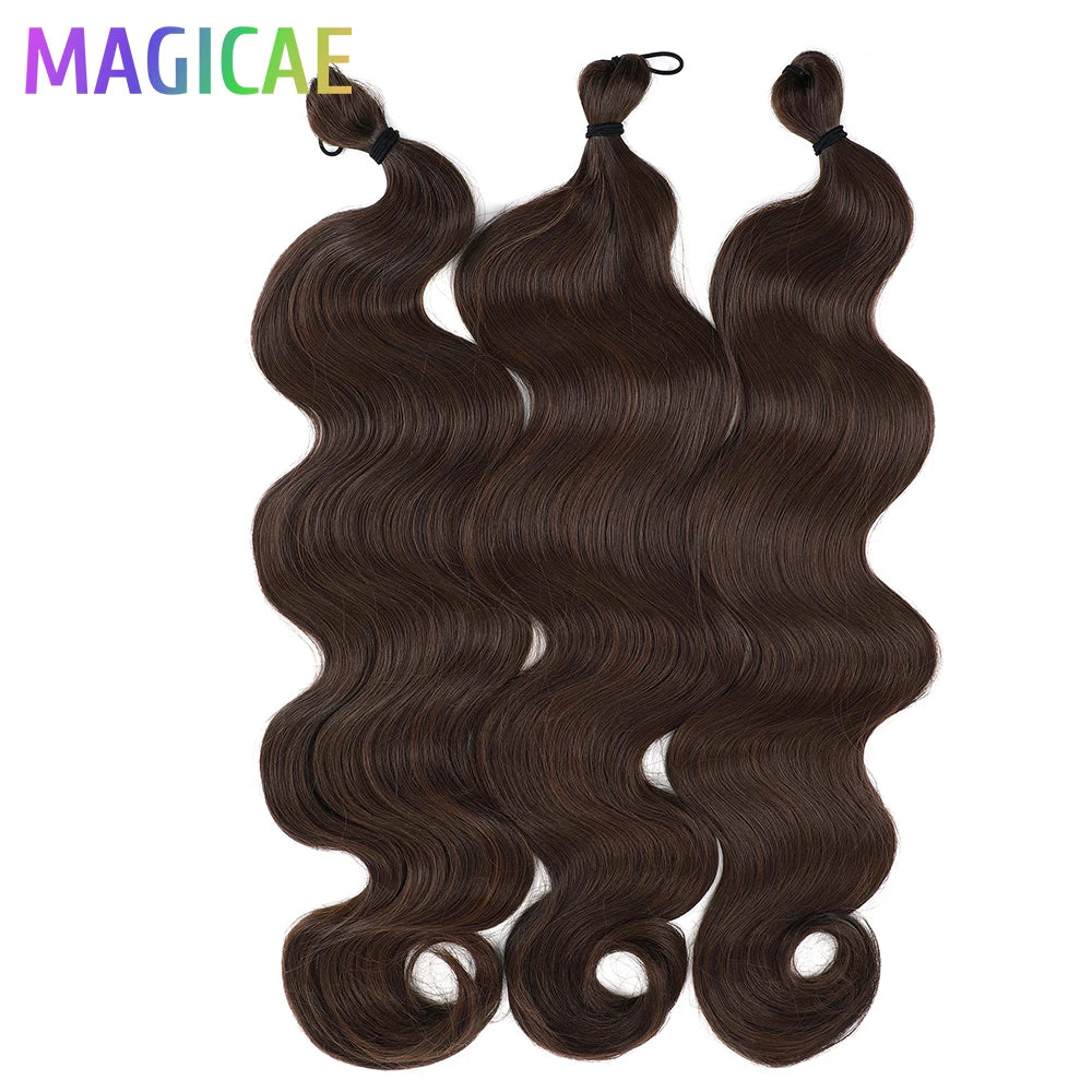 300G 26Inch Ombre Grey Crochet Braids Body Wave Light Brown Highlight Sp4/27/613