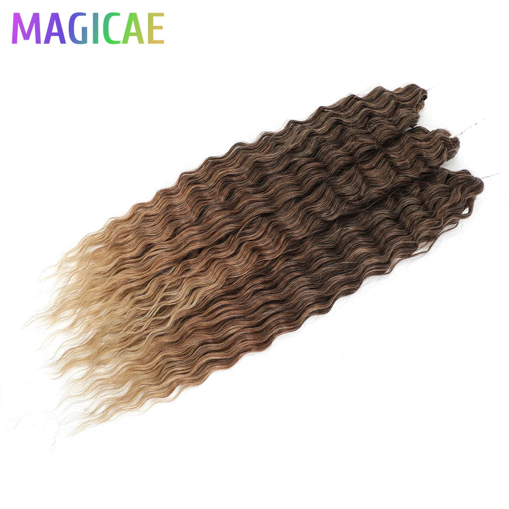 22Inches 300Grams Ariel Deep Water Twist Braids Crochet Protein Hair Orange Blond