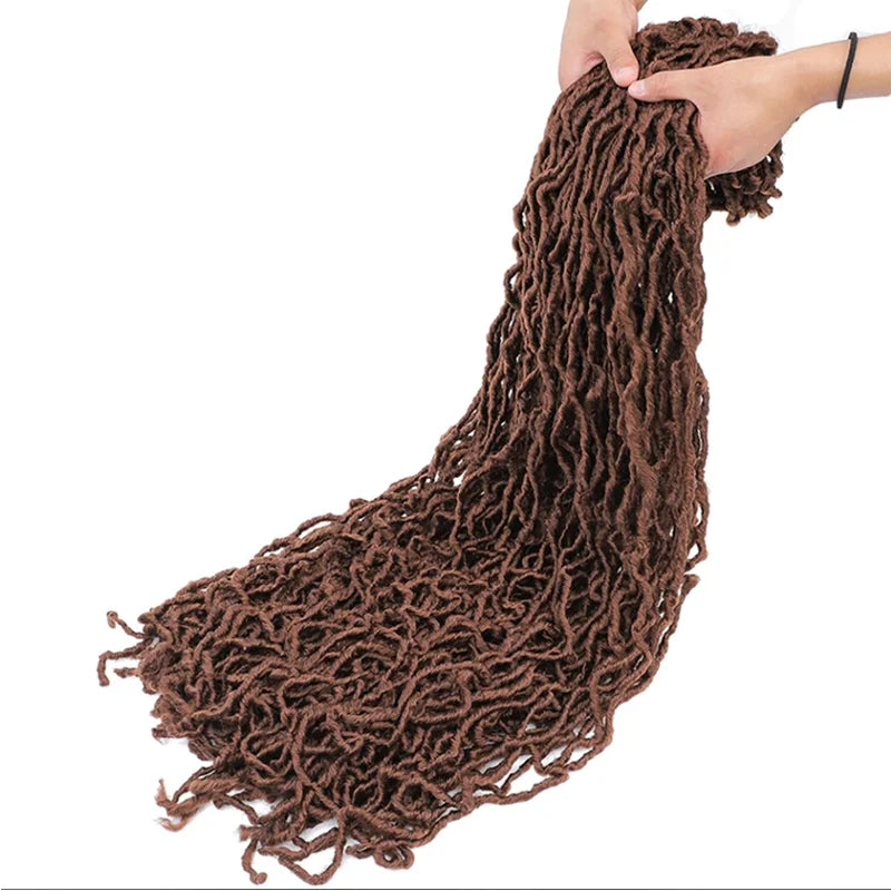 Brown Soft Synthetic Locs 30 Inch 7 Packs Faux Locs Color 30 Crochet Locs Hair Whole Strand No Extended Pre-looped Long Locs
