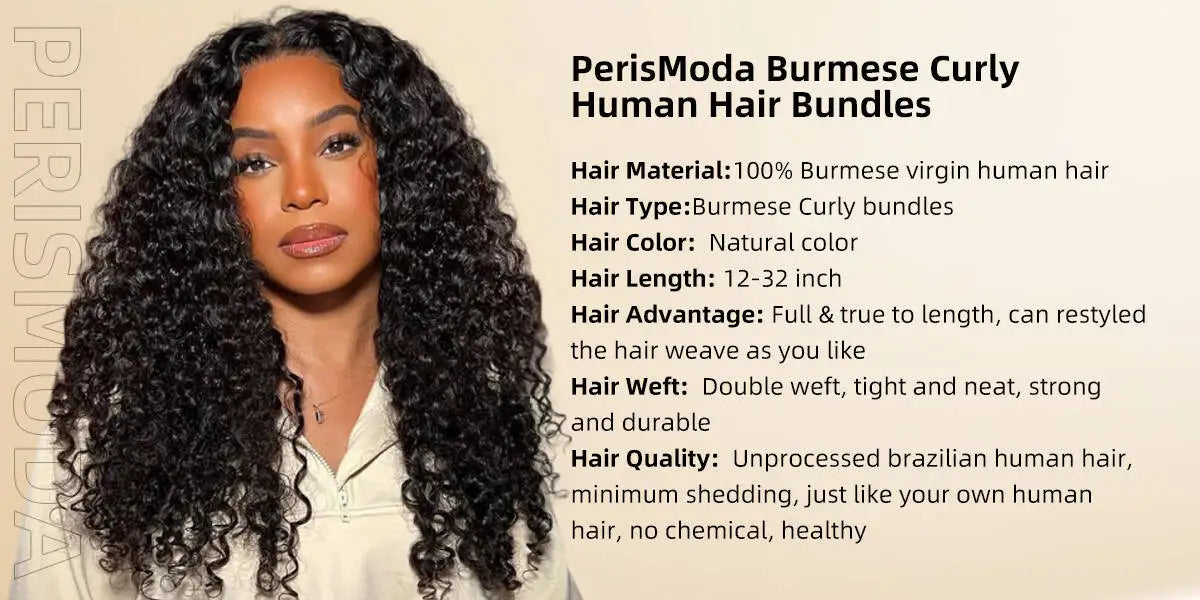 Burmese Curly Bundles, 100% Human Hair Virgin Weave Extensions Ends 1/3/ Natural