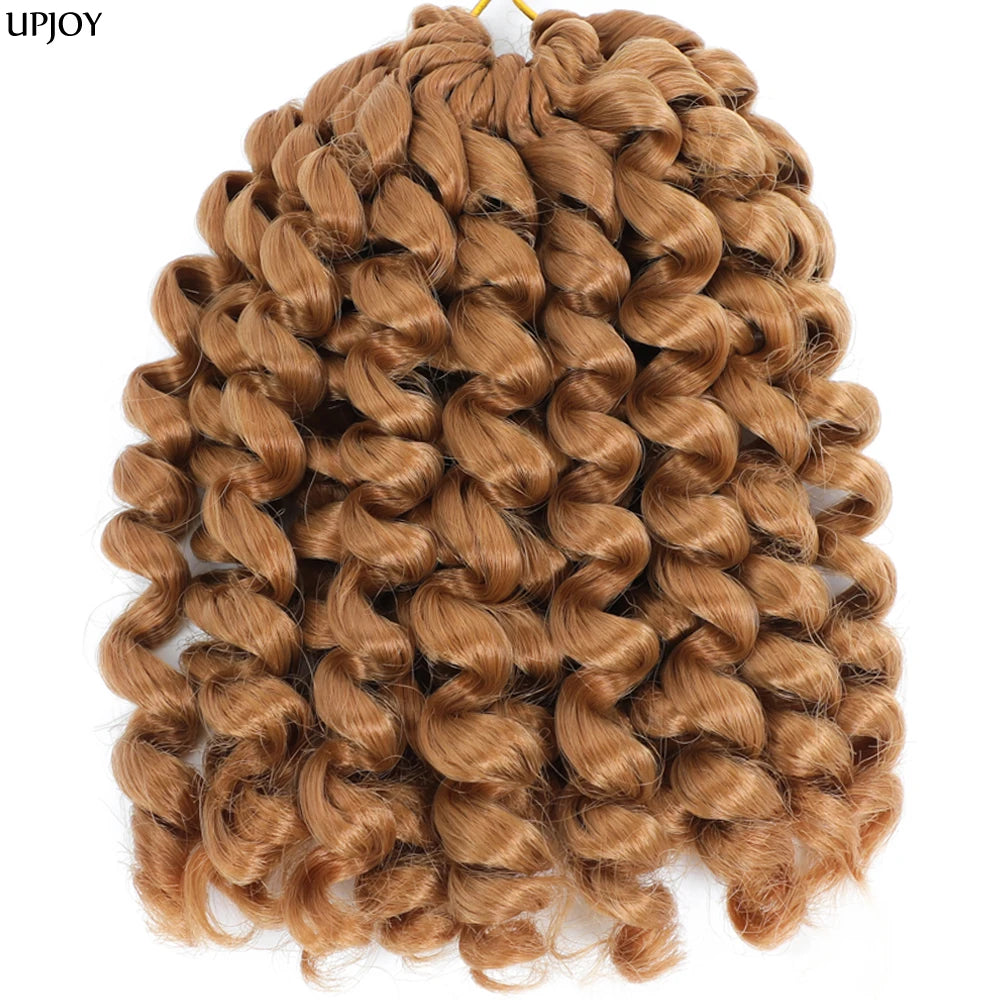 Jamaican Bounce Crochet Hair Jumpy Wand Curl Synthetic Braiding Extensions Ombre Brown