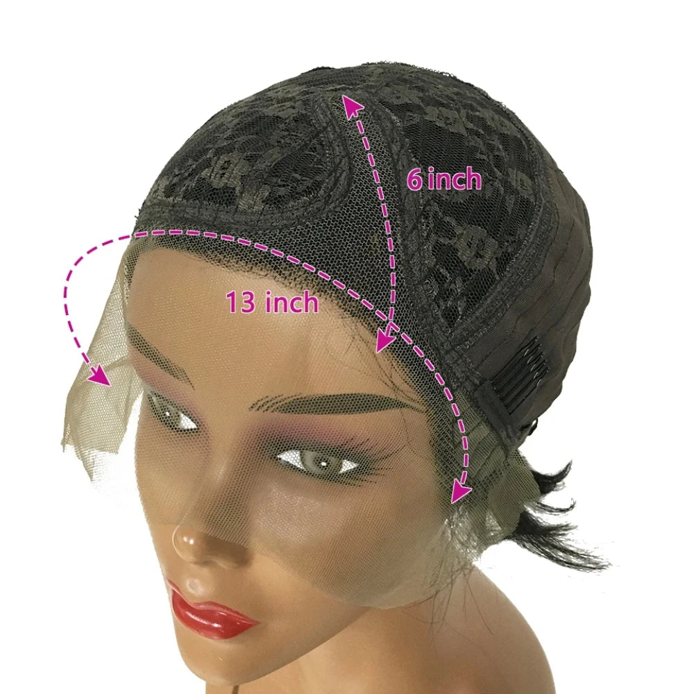 Pixie Cut 13x4 Transparent Lace Front Wigs Short Bob Brazilian Straight HD