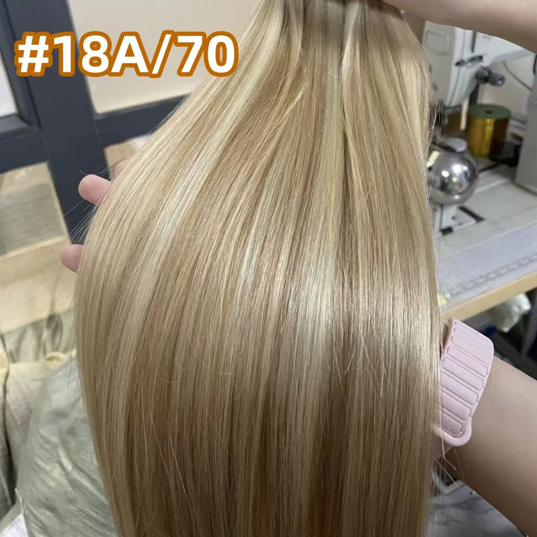 Human Hair Flat Tip Extension Remy Hair18-30inch Real Silky Straight Black Brown