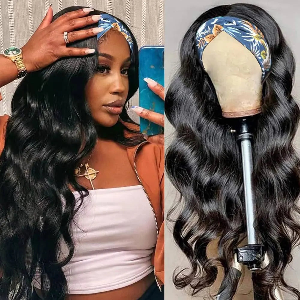 Jerry Curly Half Wig Human Hair Seamless Kinky in Machine Heandband Clip