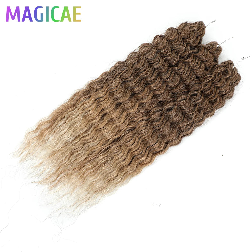 22Inches 300Grams Ariel Deep Water Twist Braids Crochet Protein Hair Orange Blond